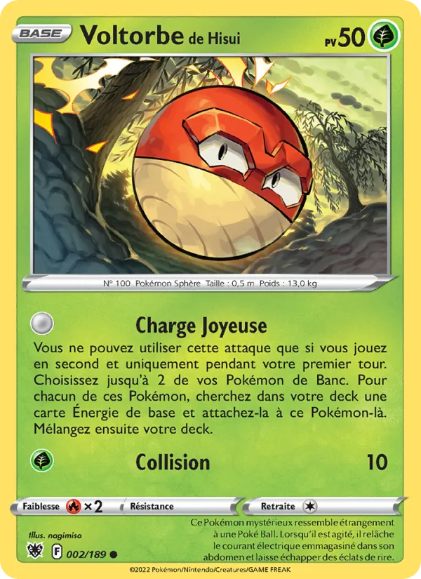 Carte Pokémon Voltorbe de Hisui de l'extension Astres Radieux