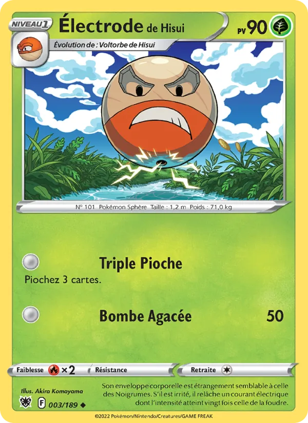 Carte Pokémon Électrode de Hisui de l'extension Astres Radieux