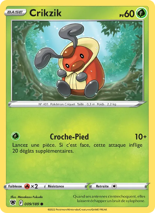 Carte Pokémon Crikzik de l'extension Astres Radieux