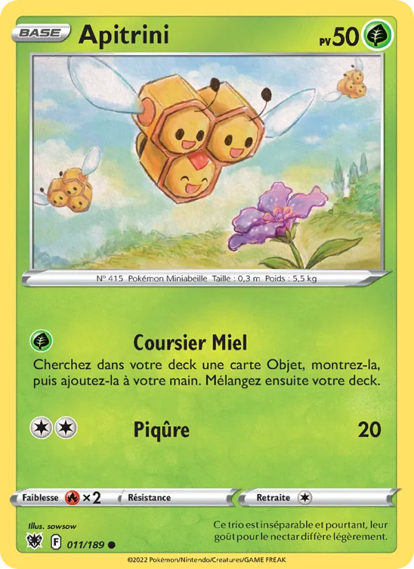 Carte Pokémon Apitrini de l'extension Astres Radieux