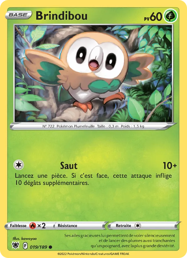 Carte Pokémon Brindibou de l'extension Astres Radieux