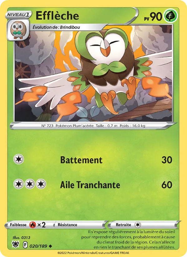 Carte Pokémon Efflèche de l'extension Astres Radieux