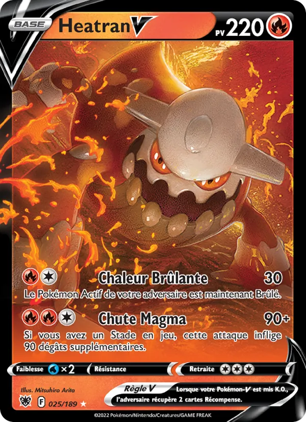 Carte Pokémon Heatran V de l'extension Astres Radieux