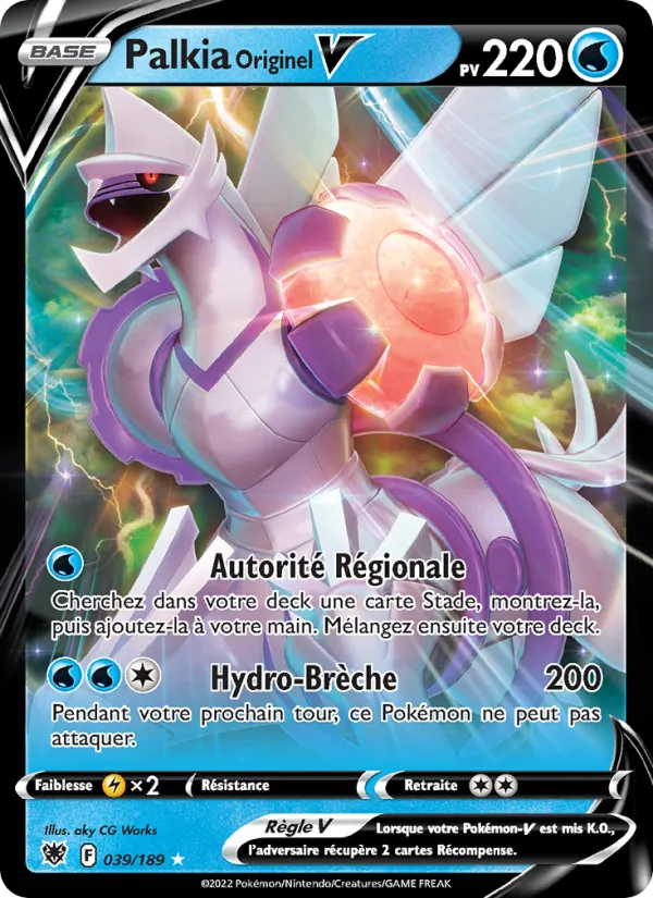 Carte Pokémon Palkia Originel V de l'extension Astres Radieux