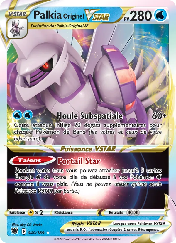 Carte Pokémon Palkia Originel VSTAR de l'extension Astres Radieux