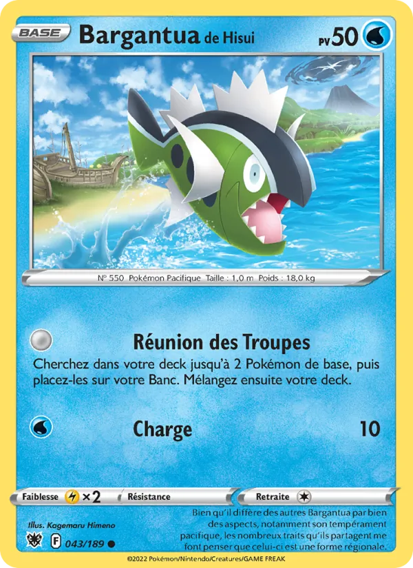 Carte Pokémon Bargantua de Hisui de l'extension Astres Radieux