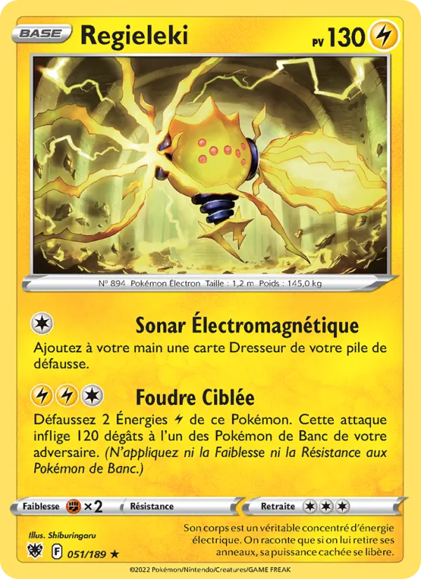 Carte Pokémon Regieleki de l'extension Astres Radieux