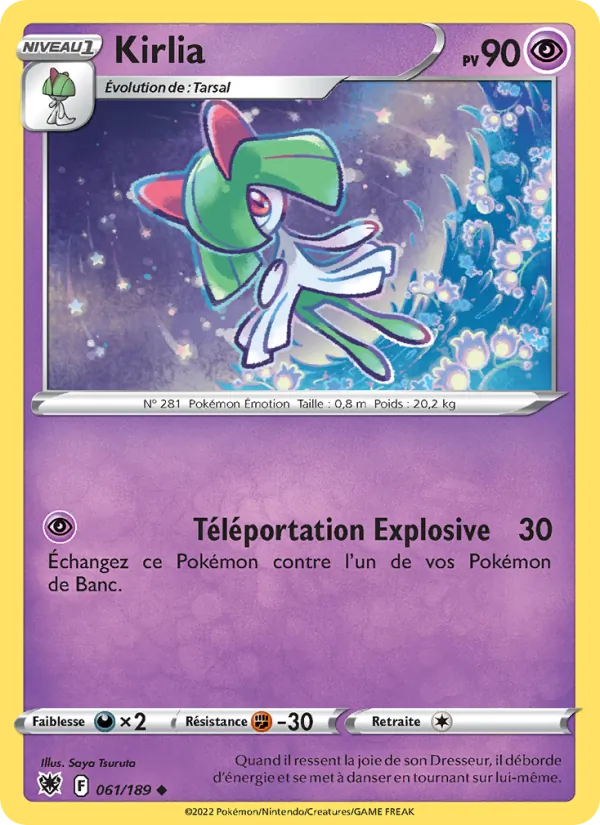 Carte Pokémon Kirlia de l'extension Astres Radieux