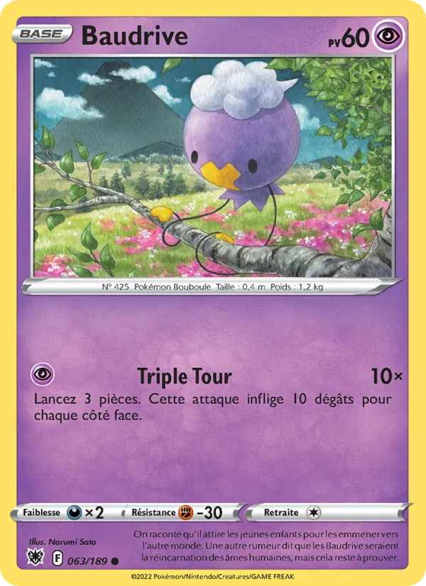 Carte Pokémon Baudrive de l'extension Astres Radieux