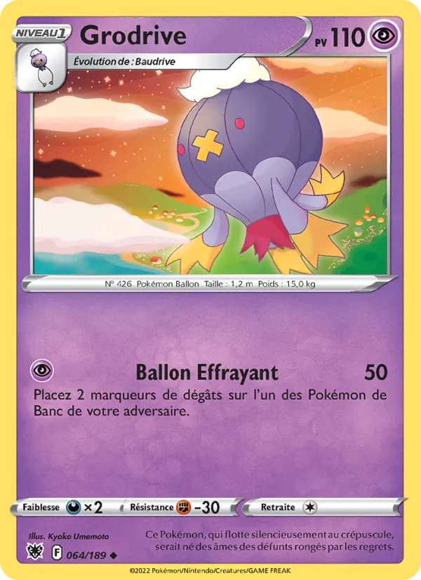 Carte Pokémon Grodrive de l'extension Astres Radieux