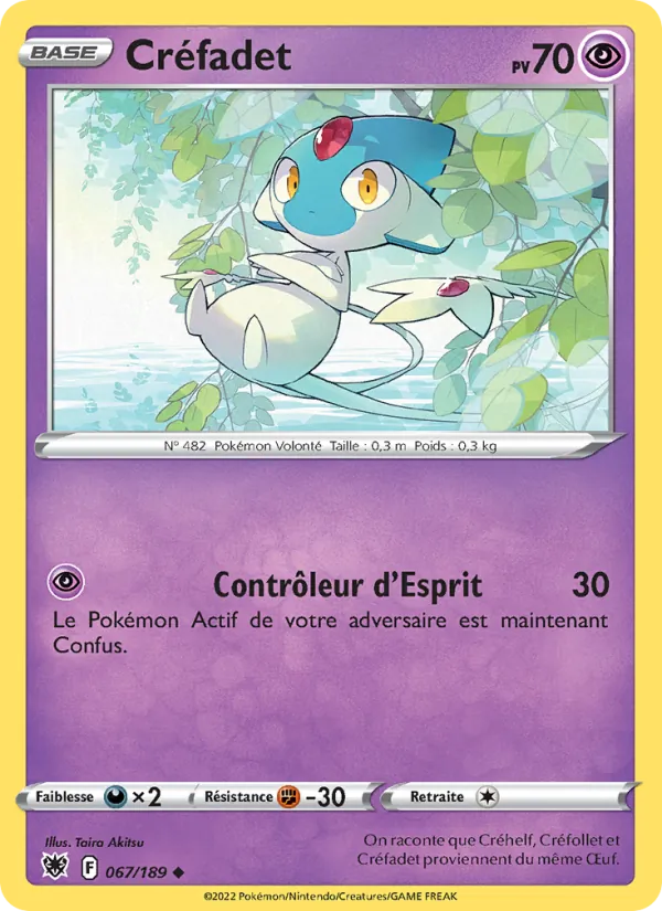Carte Pokémon Créfadet de l'extension Astres Radieux