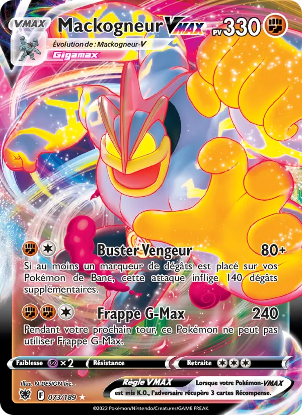 Carte Pokémon Mackogneur VMAX de l'extension Astres Radieux