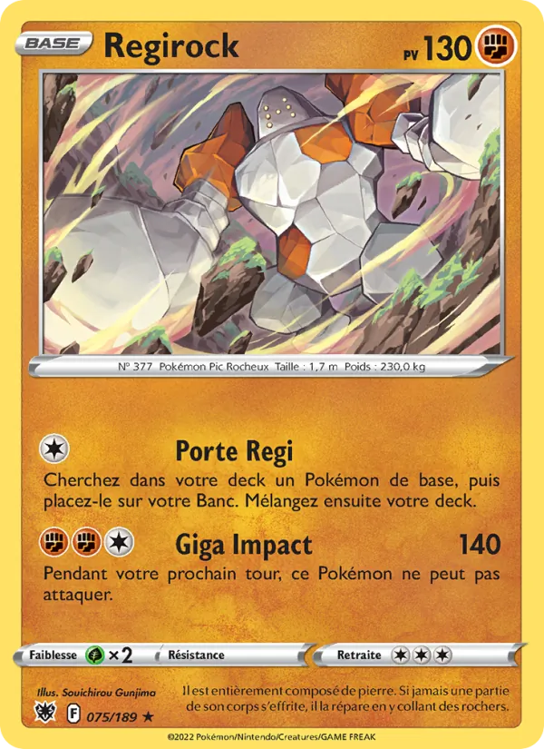 Carte Pokémon Regirock de l'extension Astres Radieux