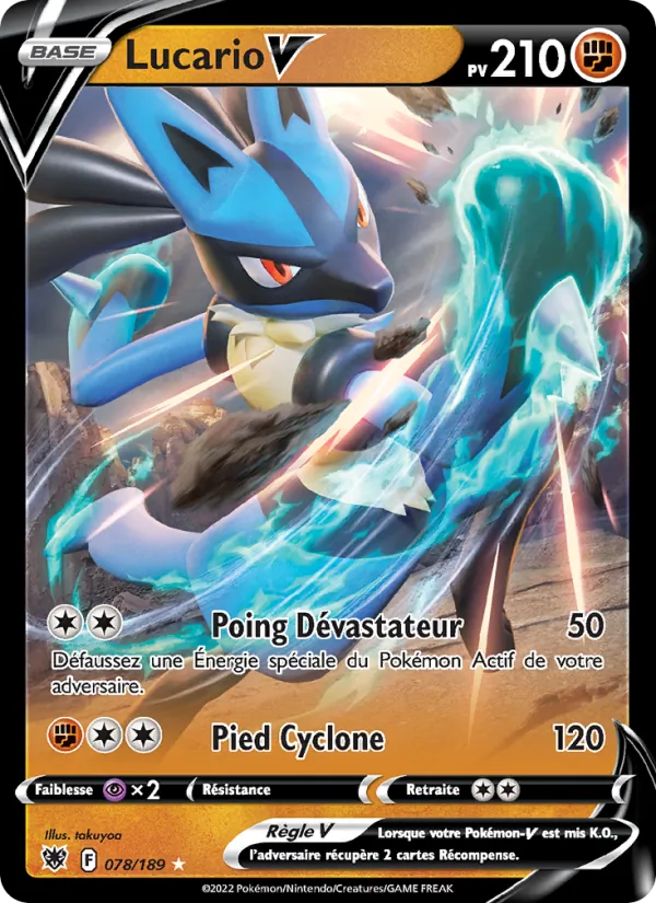 Carte Pokémon Lucario V de l'extension Astres Radieux