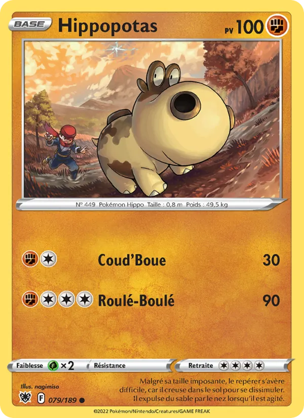 Carte Pokémon Hippopotas de l'extension Astres Radieux