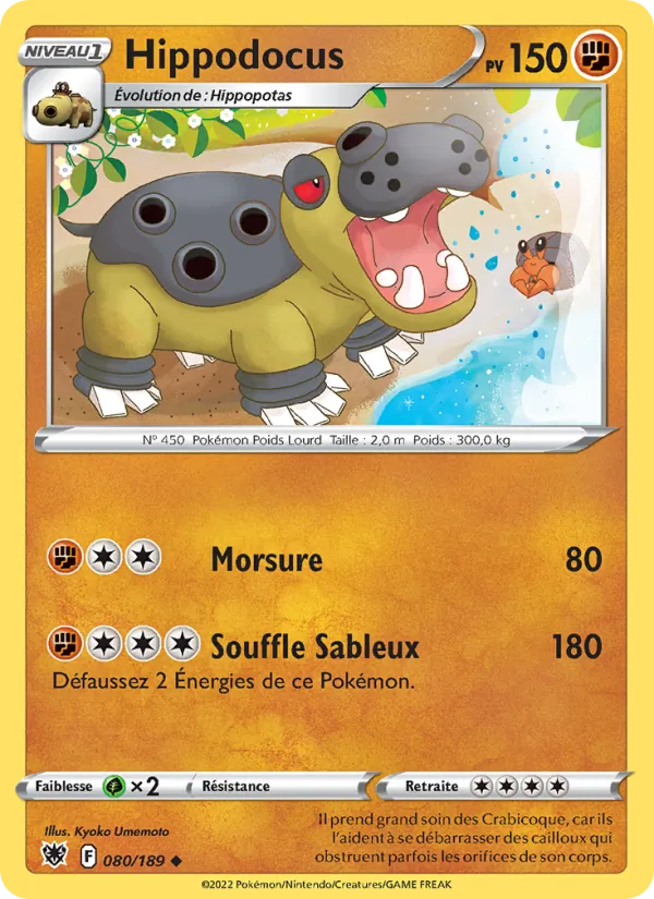 Carte Pokémon Hippodocus de l'extension Astres Radieux