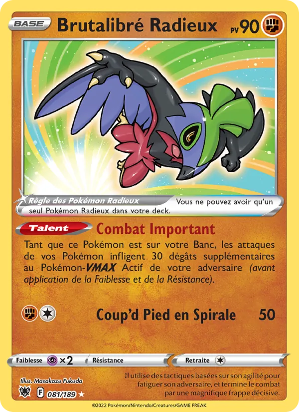 Carte Pokémon Brutalibré Radieux de l'extension Astres Radieux