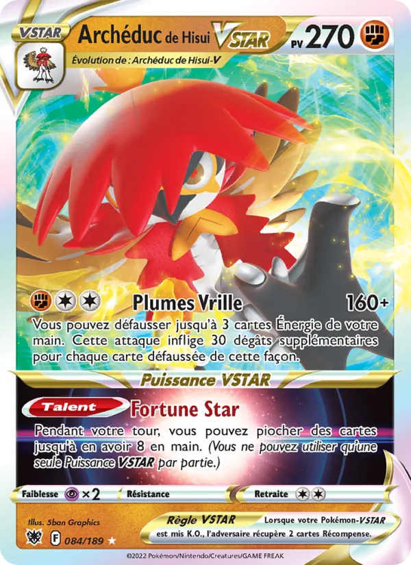 Carte Pokémon Archéduc de Hisui VSTAR de l'extension Astres Radieux