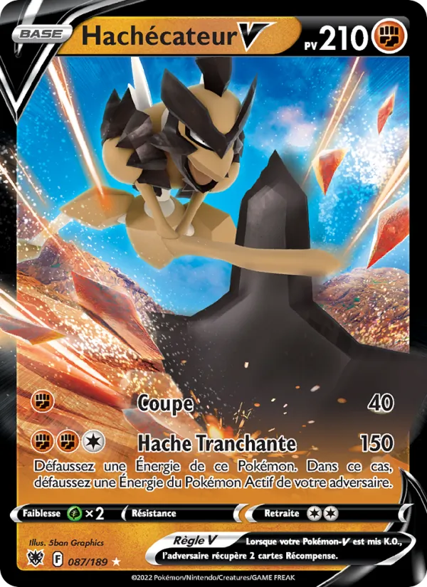 Carte Pokémon Hachécateur V de l'extension Astres Radieux