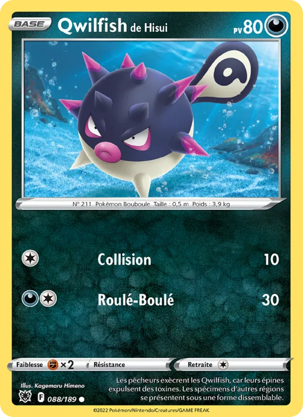 Carte Pokémon Qwilfish de Hisui de l'extension Astres Radieux
