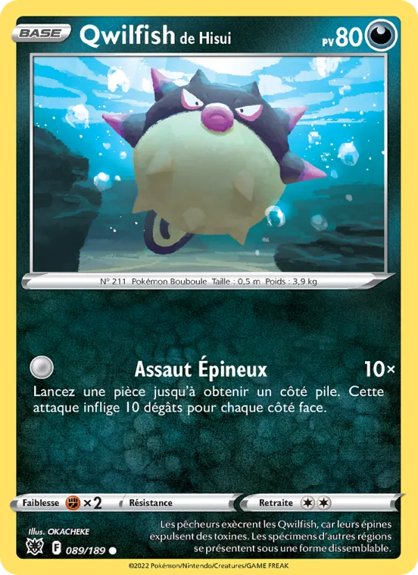 Carte Pokémon Qwilfish de Hisui de l'extension Astres Radieux