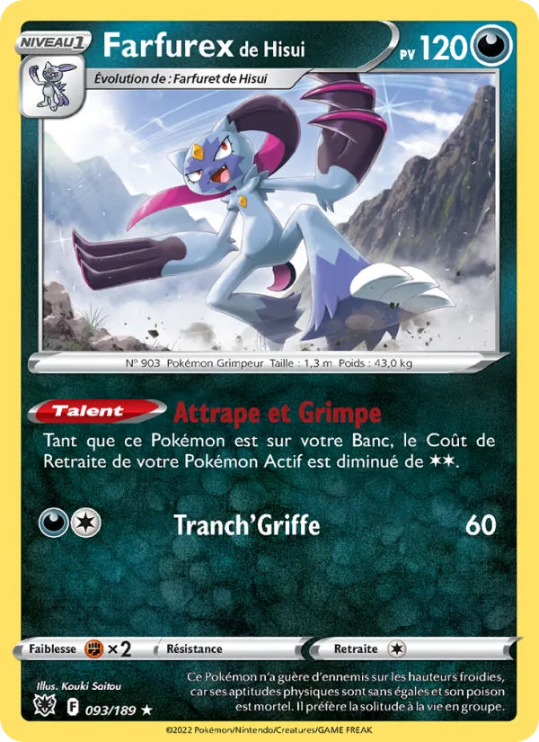 Carte Pokémon Farfurex de Hisui de l'extension Astres Radieux