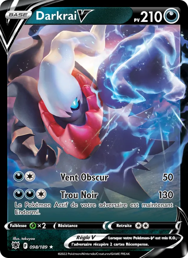 Carte Pokémon Darkrai V de l'extension Astres Radieux