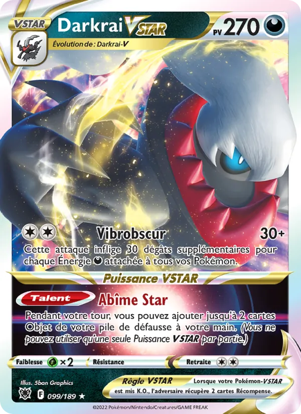 Carte Pokémon Darkrai VSTAR de l'extension Astres Radieux