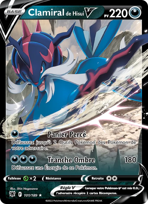 Carte Pokémon Clamiral de Hisui V de l'extension Astres Radieux