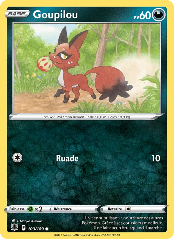 Carte Pokémon Goupilou de l'extension Astres Radieux