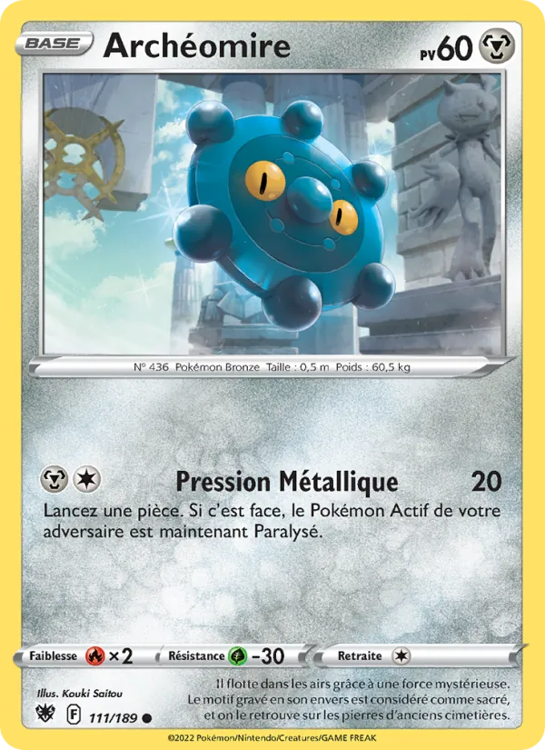 Carte Pokémon Archéomire de l'extension Astres Radieux