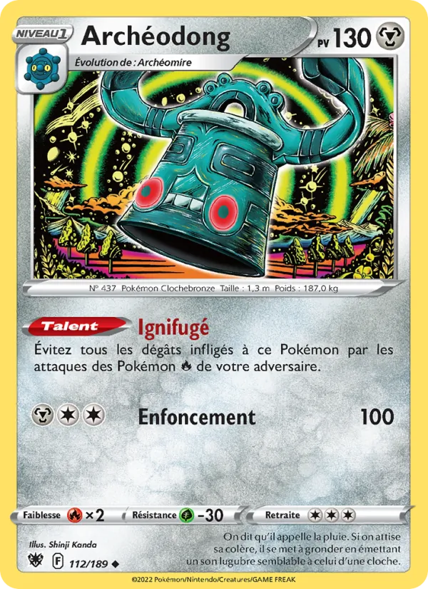 Carte Pokémon Archéodong de l'extension Astres Radieux