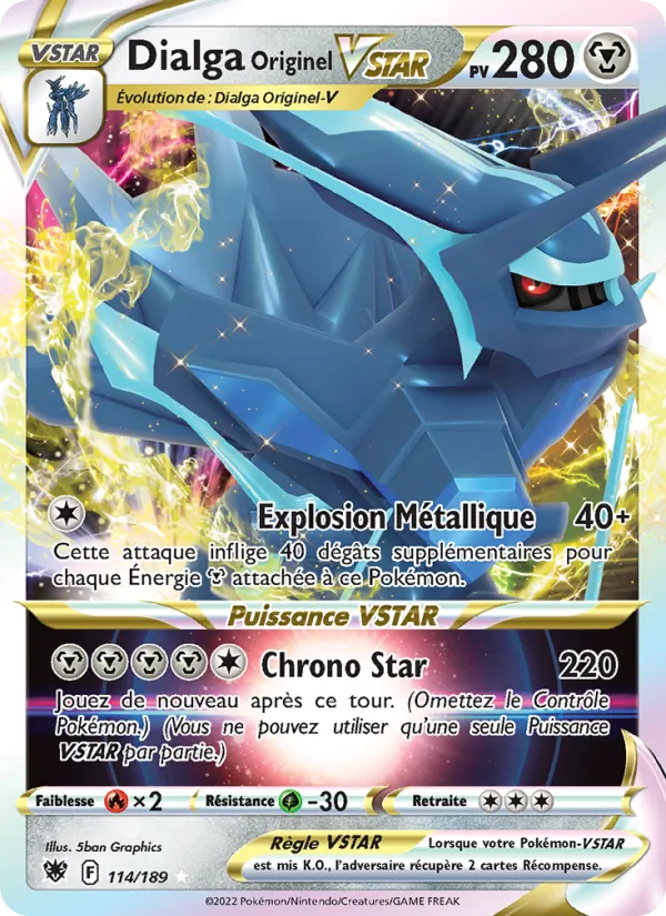 Carte Pokémon Dialga Originel VSTAR de l'extension Astres Radieux