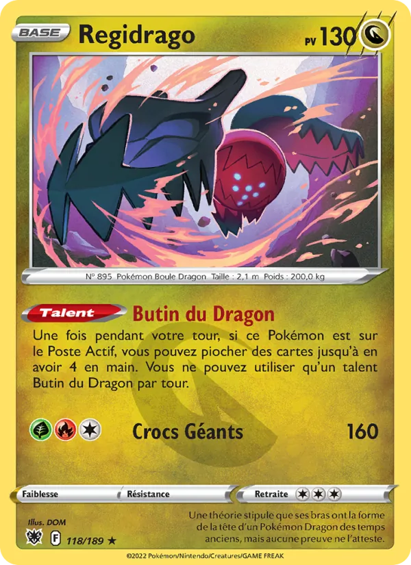 Carte Pokémon Regidrago de l'extension Astres Radieux