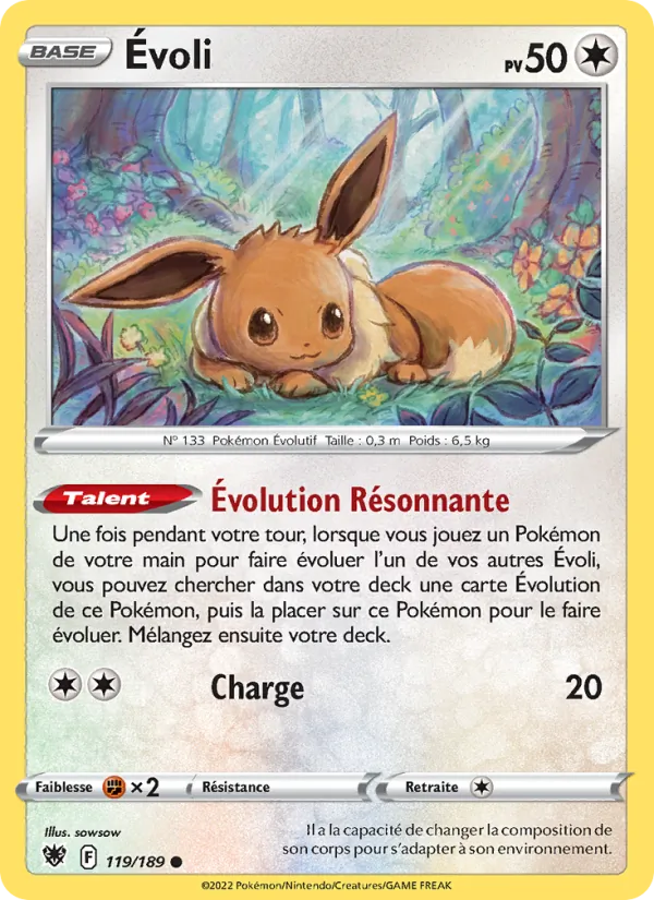 Carte Pokémon Évoli de l'extension Astres Radieux
