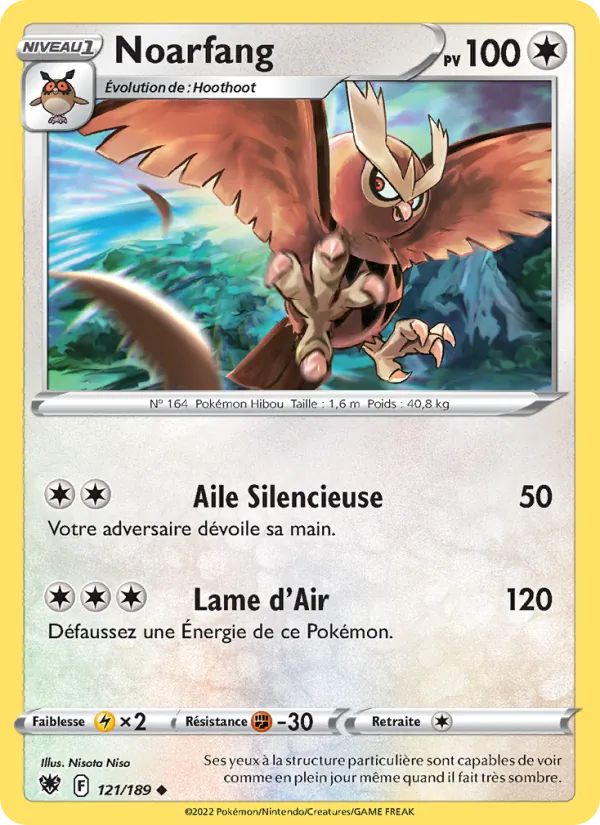 Carte Pokémon Noarfang de l'extension Astres Radieux