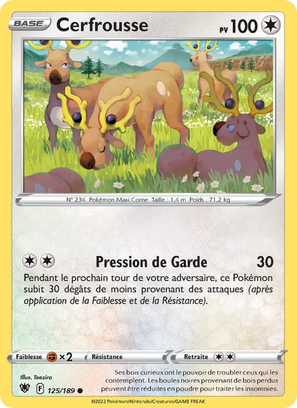 Carte Pokémon Cerfrousse de l'extension Astres Radieux