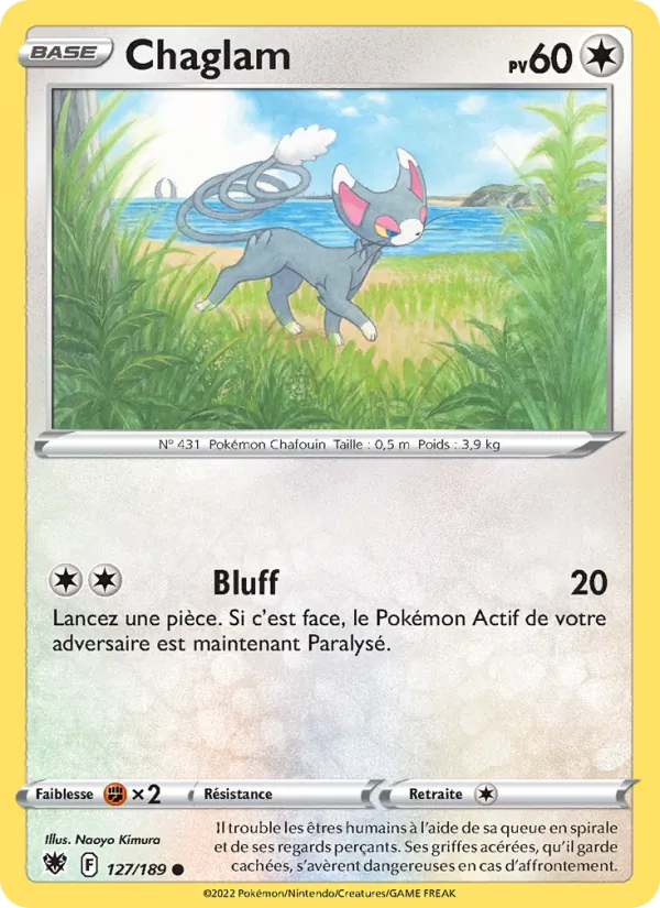 Carte Pokémon Chaglam de l'extension Astres Radieux