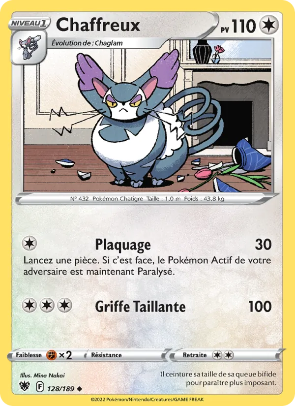 Carte Pokémon Chaffreux de l'extension Astres Radieux
