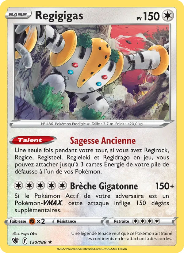 Carte Pokémon Regigigas de l'extension Astres Radieux