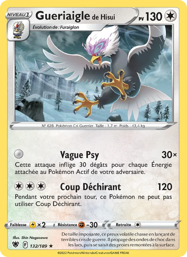 Carte Pokémon Gueriaigle de Hisui de l'extension Astres Radieux
