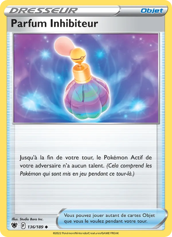 Carte Pokémon Parfum Inhibiteur de l'extension Astres Radieux