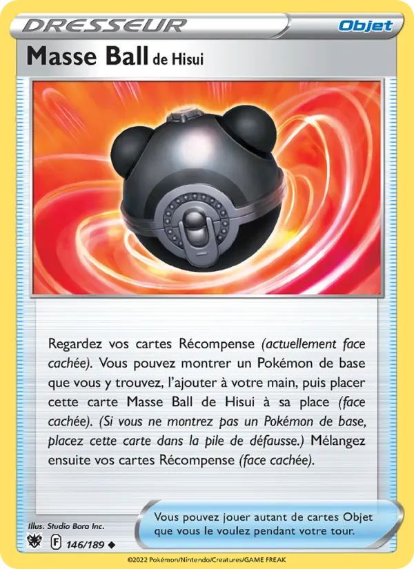 Carte Pokémon Masse Ball de Hisui de l'extension Astres Radieux