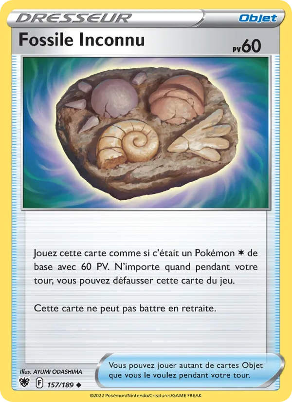 Carte Pokémon Fossile Inconnu de l'extension Astres Radieux
