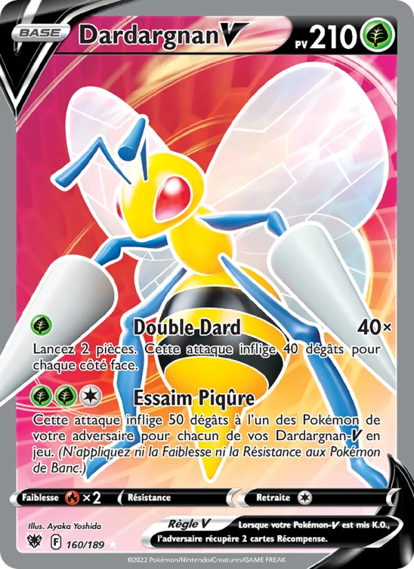 Carte Pokémon Dardargnan V de l'extension Astres Radieux