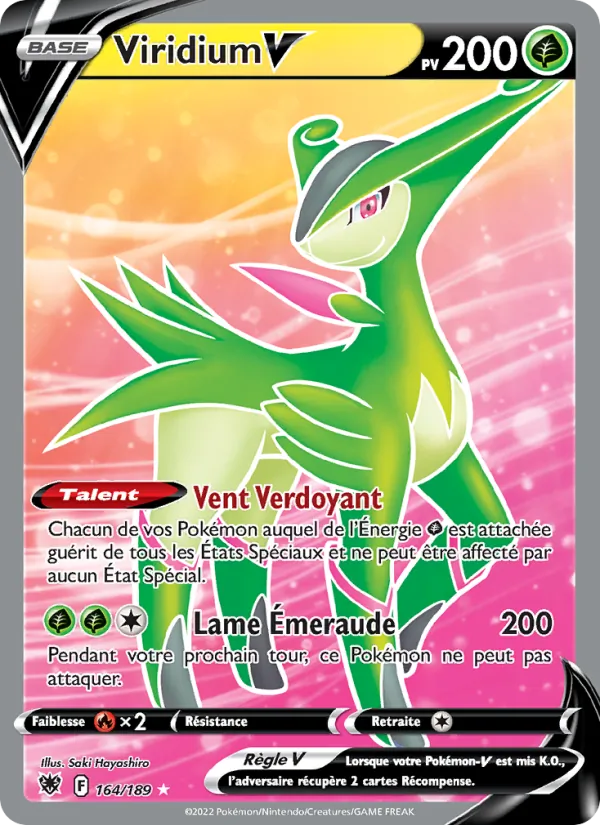Carte Pokémon Viridium V de l'extension Astres Radieux