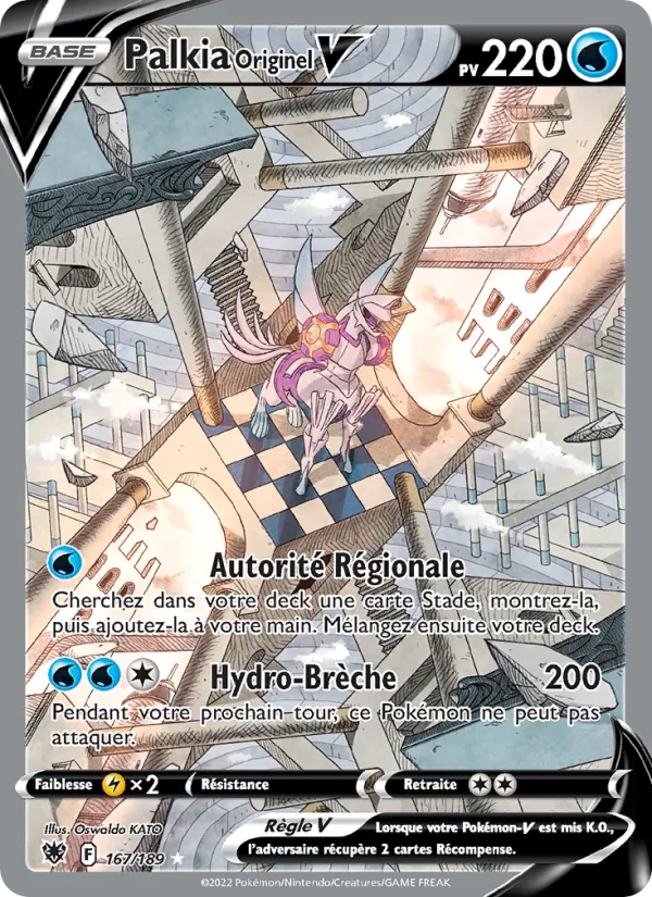 Carte Pokémon Palkia Originel V de l'extension Astres Radieux