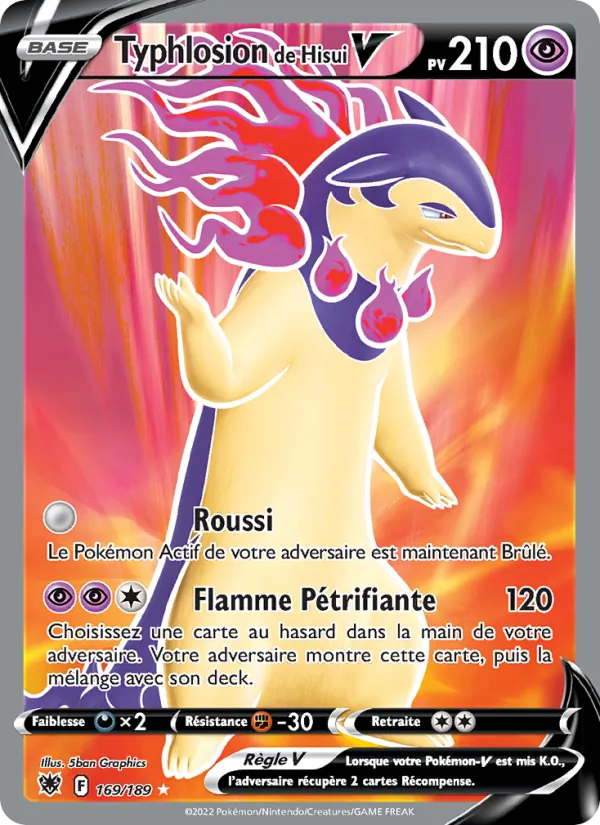 Carte Pokémon Typhlosion de Hisui V de l'extension Astres Radieux
