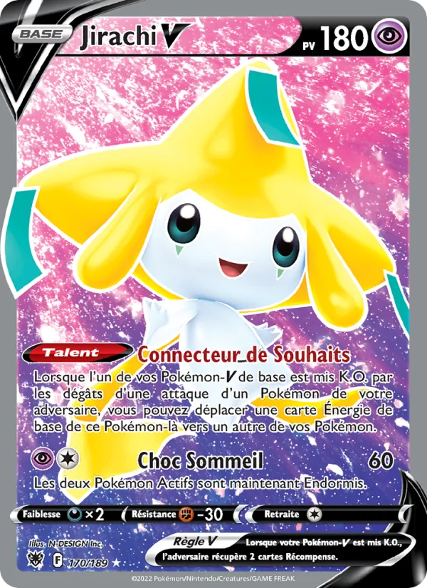Carte Pokémon Jirachi V de l'extension Astres Radieux