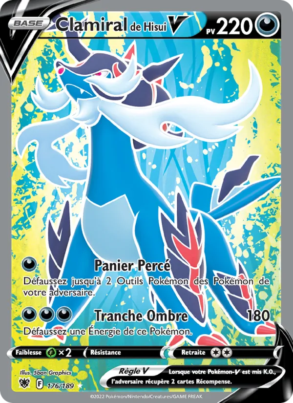 Carte Pokémon Clamiral de Hisui V de l'extension Astres Radieux